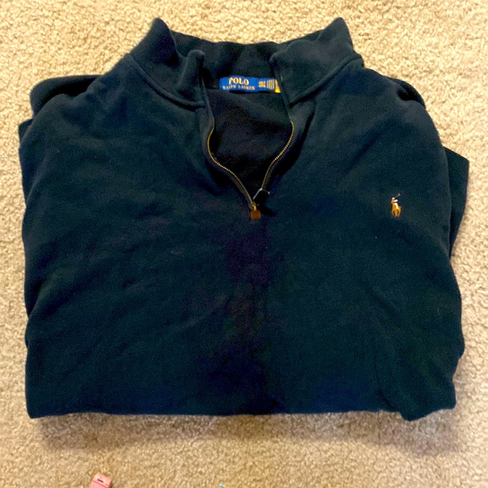 Used MENS Polo Ralph Lauren zip up sweater 4XLT black